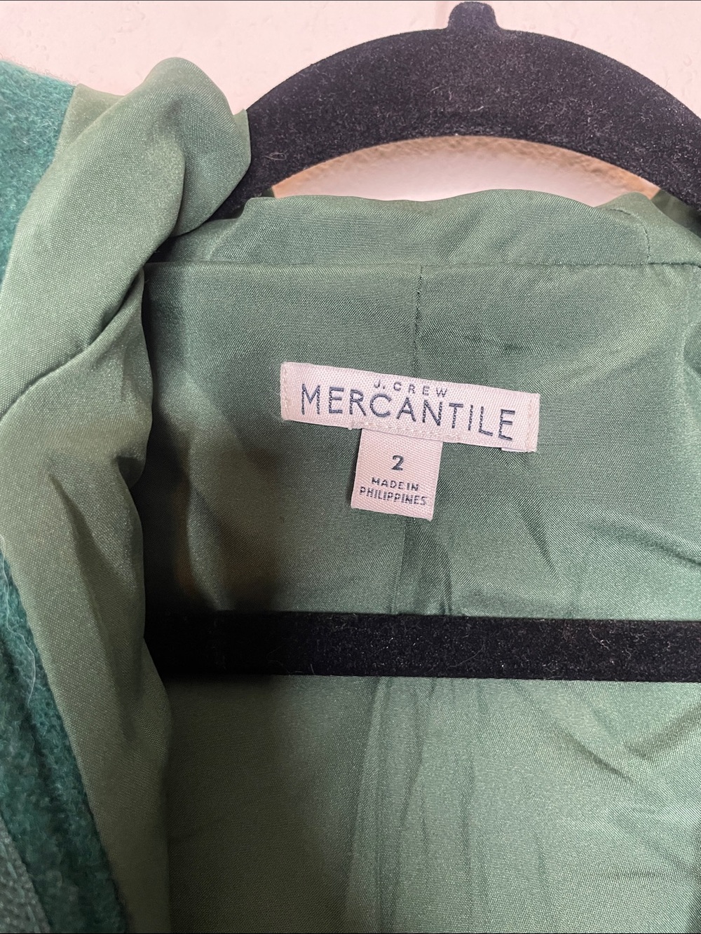 J.Crew Mercantile | Women’s Green Wool Vail Parka Faux Fur Collar Size 2 - Picture 5 of 7
